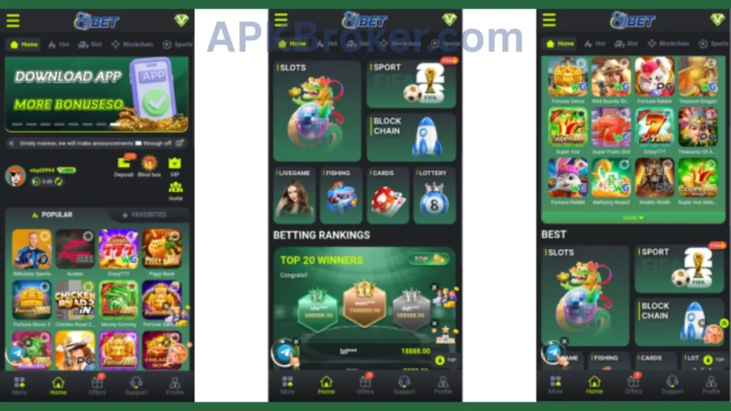 8JJ.bet game internal interface and registration section of game