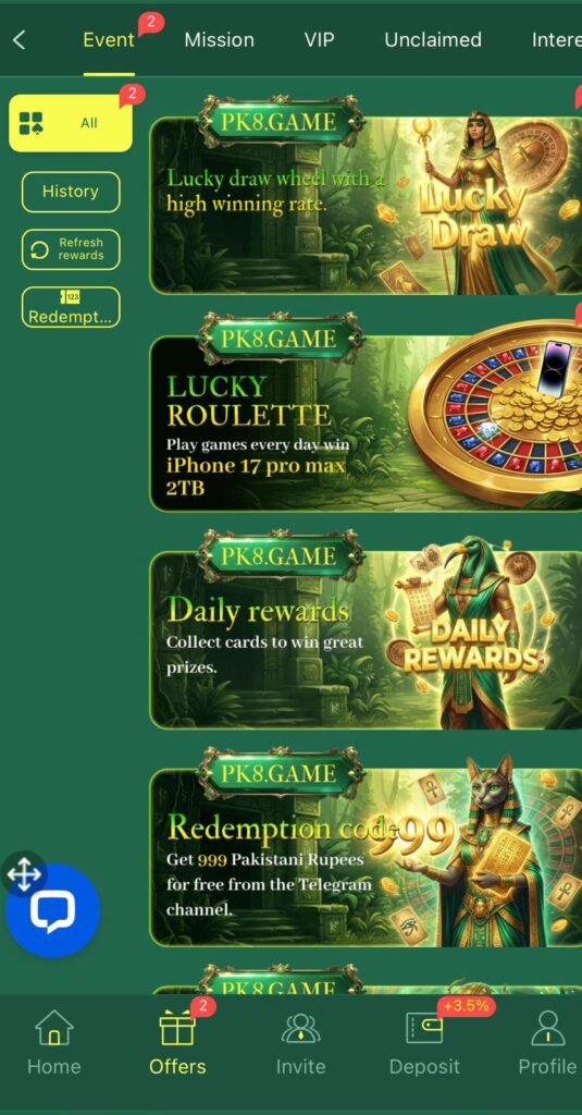 interface And referral of Bonuses