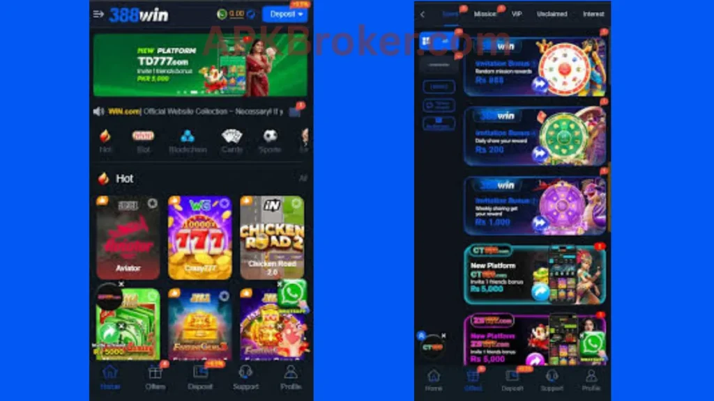 388Win Game internal interface and reward section of game