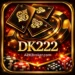 DK222 Game casino app icon with gold playing cards, poker chips, and dice