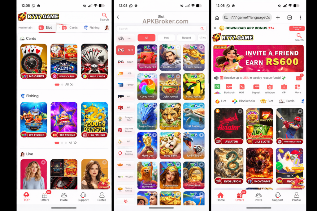 R777 Game internal interface of game