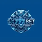 SK777 Game BET casino logo with blue metallic design and sports betting symbols